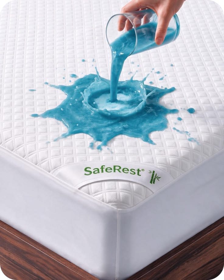 Quilted mattress protector on a mattress corner